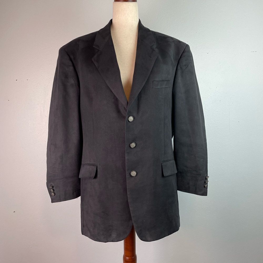 GianFranco Black Suede Sport Coat Size 42R EUC